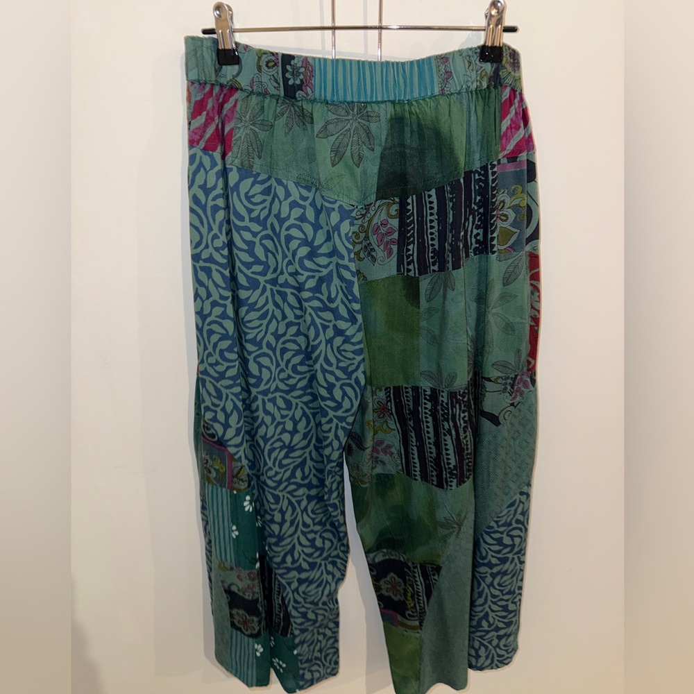 POL Premiere Women’s Teal Patchwork Wide Leg Pants with Accent Panels - Picture 5 of 7